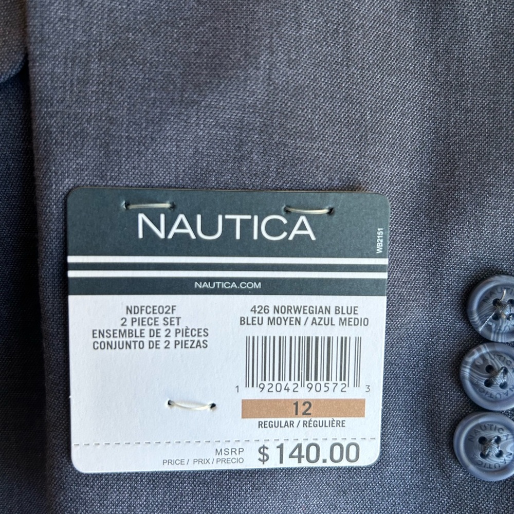 Nautica Blue Suit NWT - Picture 2 of 3